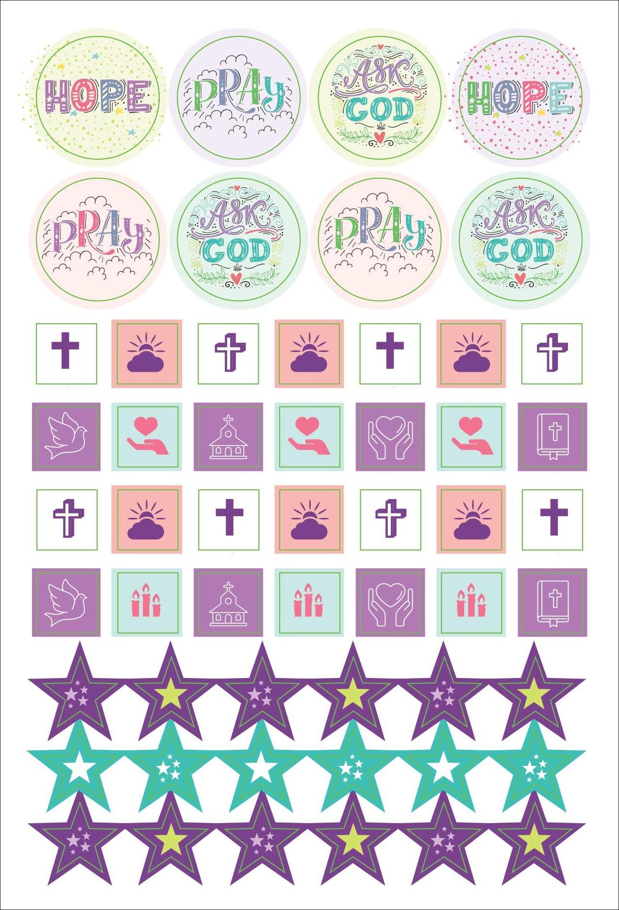 Custom Self-Adhesive Christian Journaling Faith Planner Stickers Inspirational Bible Stickers