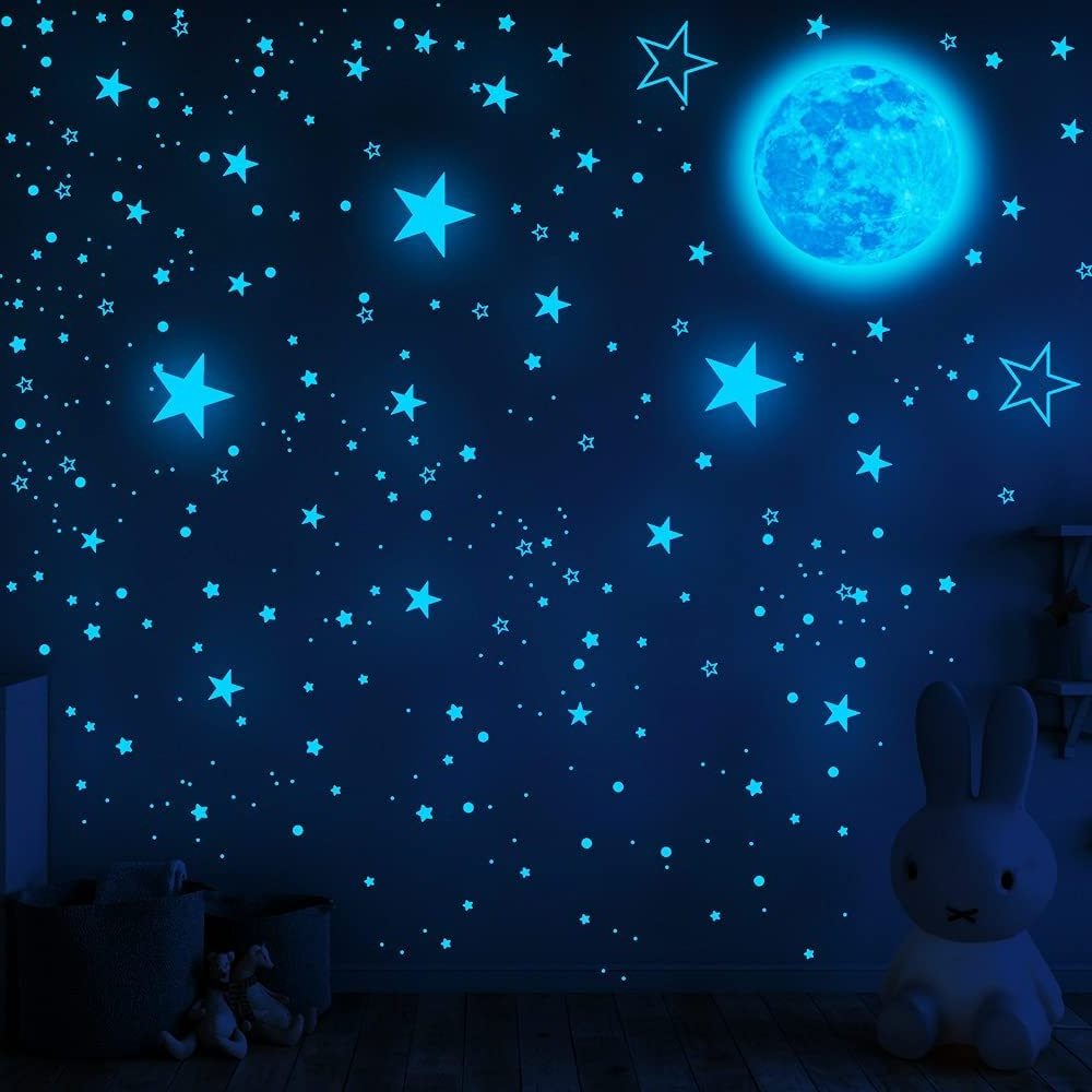 1049Pcs Glow in The Dark Custom Stars Moon Ceiling Wall Bedroom 3D Stickers Home Decoration for Boys Girls Kids Room