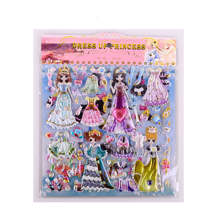 Myway 3D Sponge Foam Princess Kids Cartoon Characters Custom Puffy Stickers