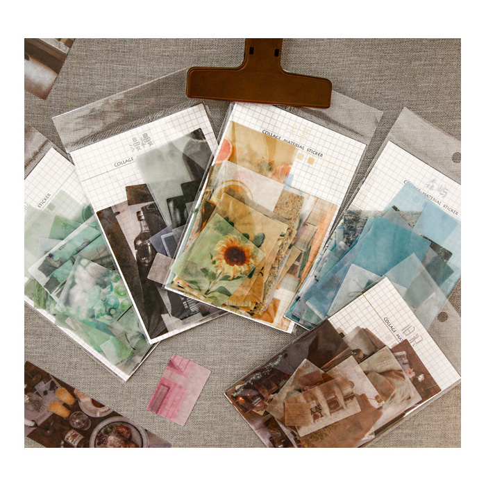 Custom Hot Sale 70Pcs Ins Nordic Style Artsy Collage Photos Deco Stickers Scrapbooking Bullet Journal Stationery Label Stickers