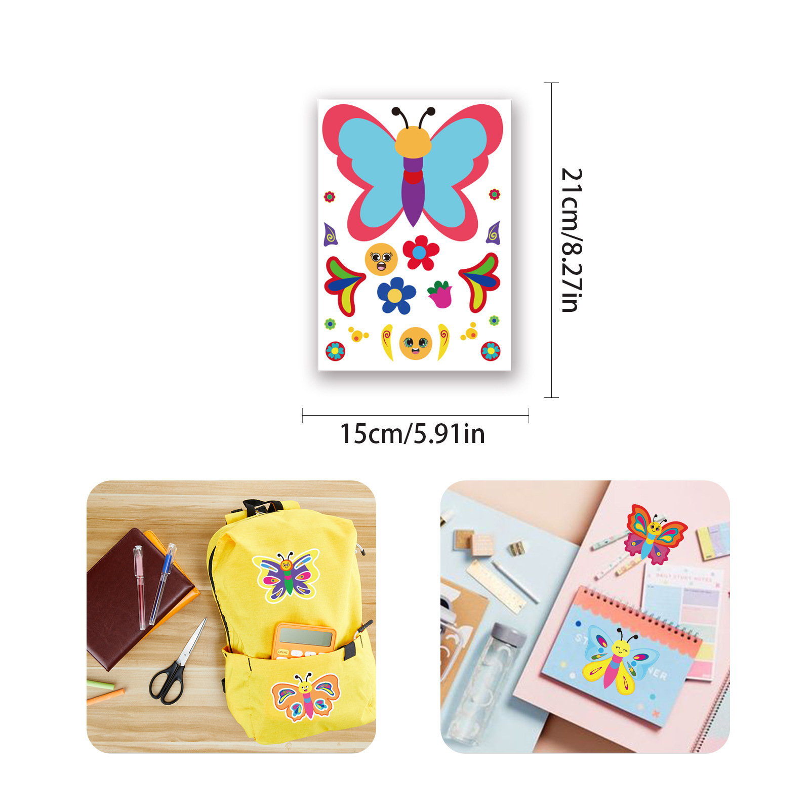 Butterfly Make Your Own Stickers for Kids, DIY Spring Butterfly Make a face Stickers for Kids Party Activities