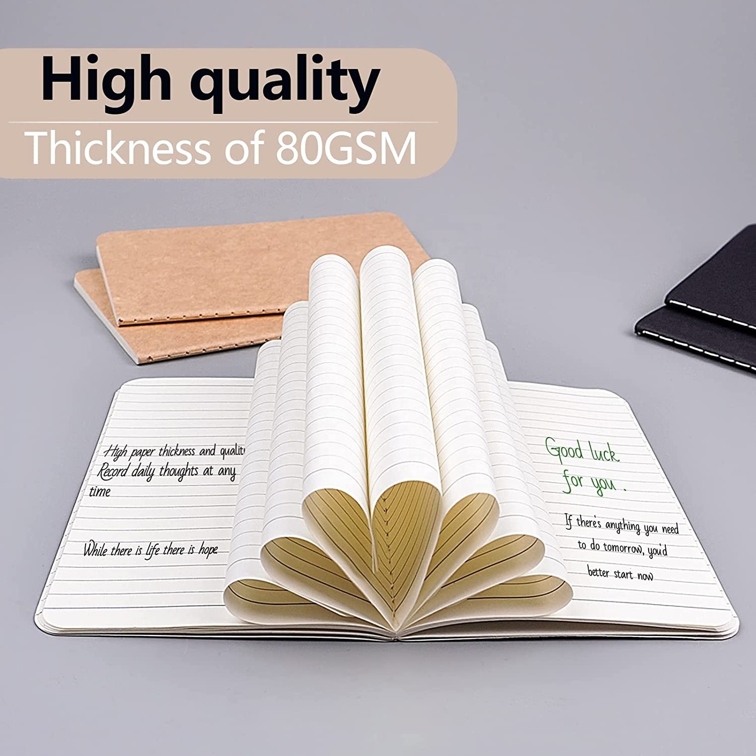 custom Mini notepad  Bulk Small Journal Pocket Notepads ,Kraft Brown Black Paper Notebook for Kids promotional notepad/