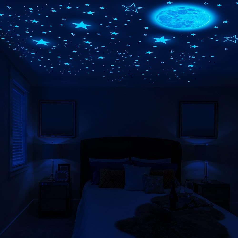 1049Pcs Glow in The Dark Custom Stars Moon Ceiling Wall Bedroom 3D Stickers Home Decoration for Boys Girls Kids Room