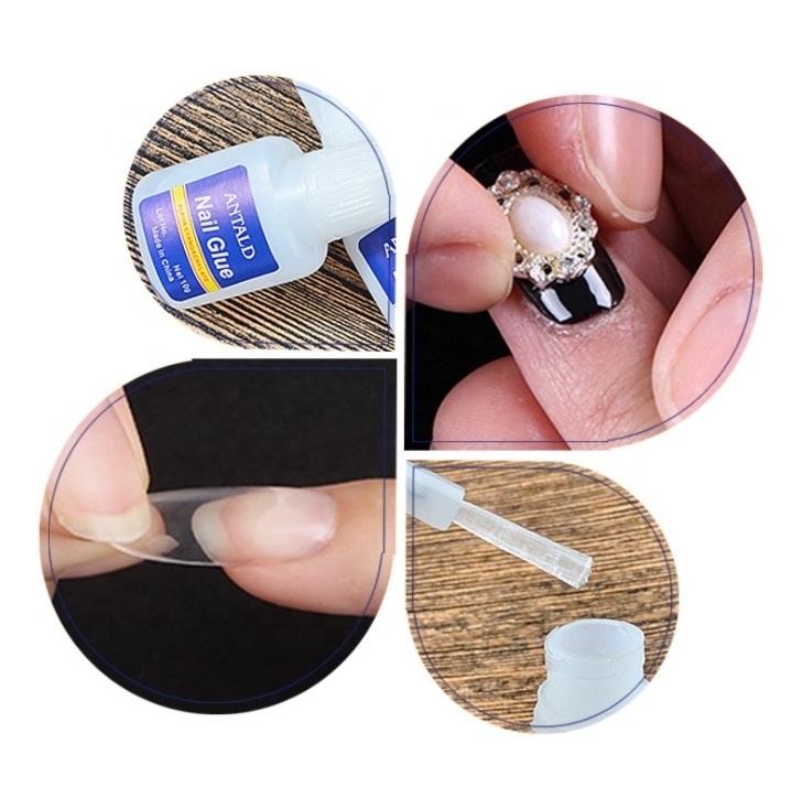 Nail Art Alpha-cyanoacrylate Glue Decoration With Brush For Adhesive Nail Tip Jewelry Accessory Nail Art Gel