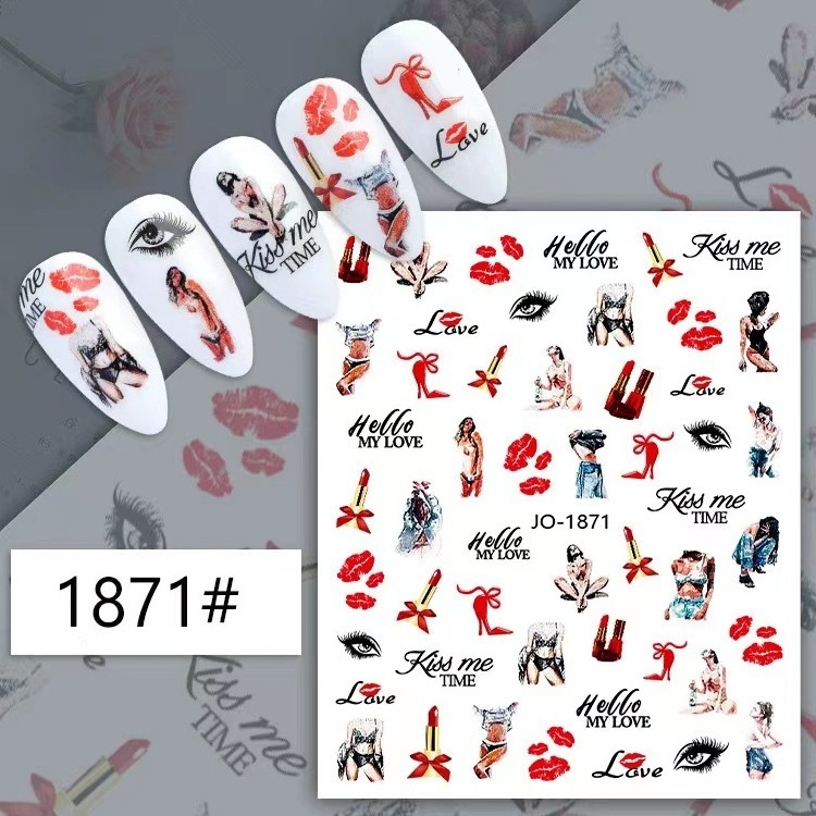 Romantic Lover Summer Beach Style Palm Tree Collection Adhesive Nail Decal Art Charm stickers