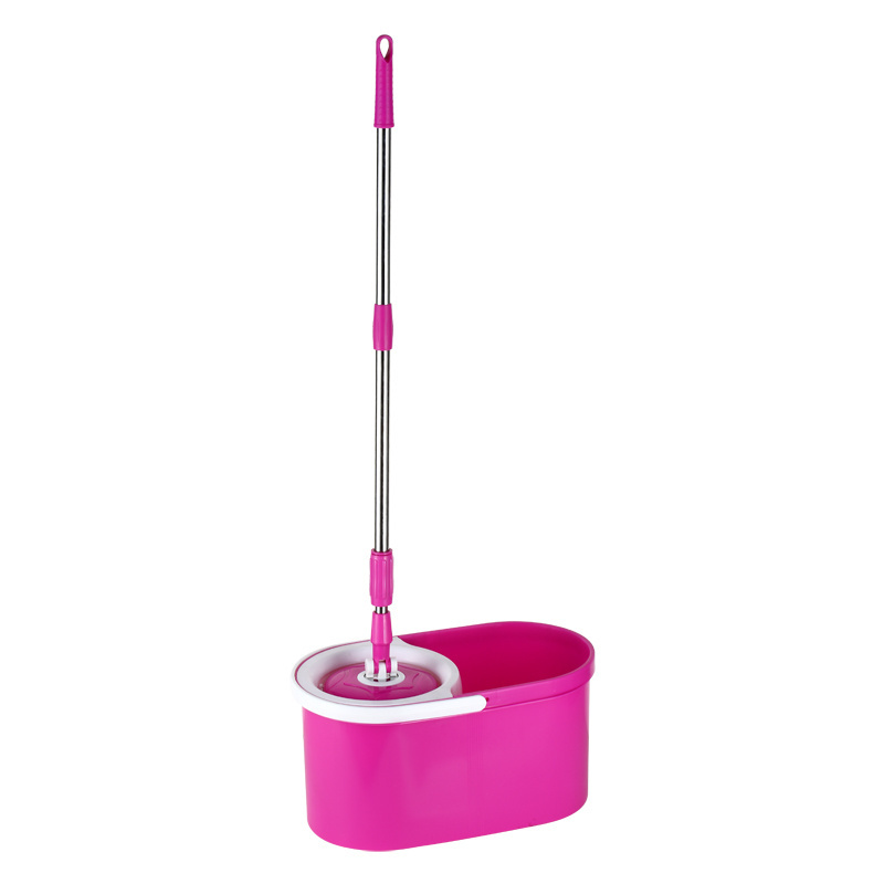 Pink Rotary Mop Bucket 360 Floor Dust Mop Cleaner Floor Cleaning Microfiber Household Mop