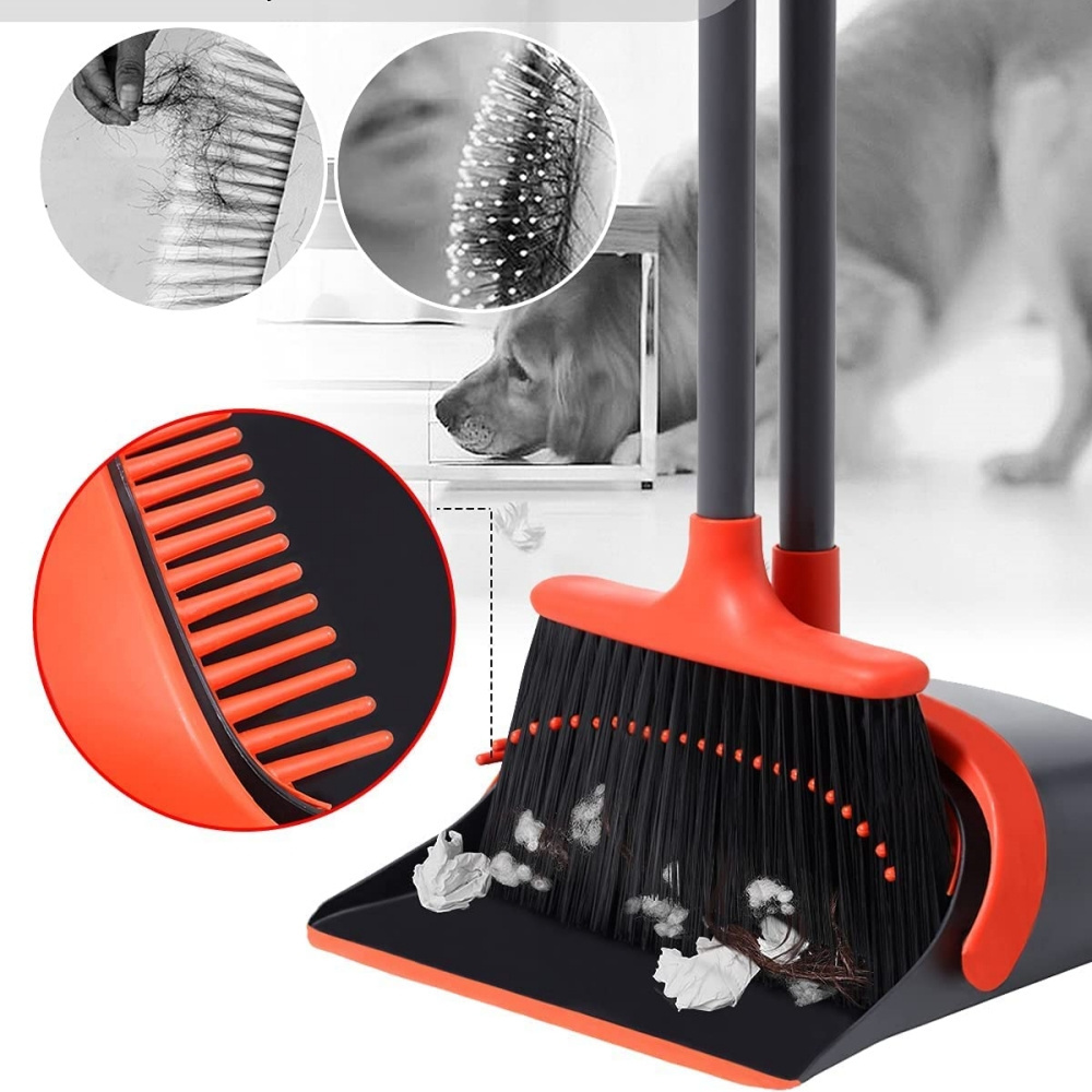 Heavy-Duty Brooms for Sweeping Indoor Kitchen Room Office Lobby Floor Cleaning Pet Hair Rubbish