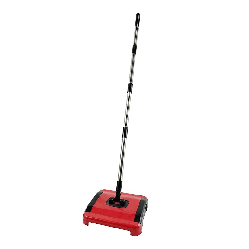 Triple Brush Floor & Carpet Sweeper- mechanical hand push broom sweeper - Easy Manual Sweeping broom for floors