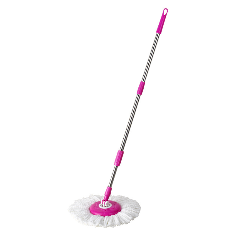 Pink Rotary Mop Bucket 360 Floor Dust Mop Cleaner Floor Cleaning Microfiber Household Mop