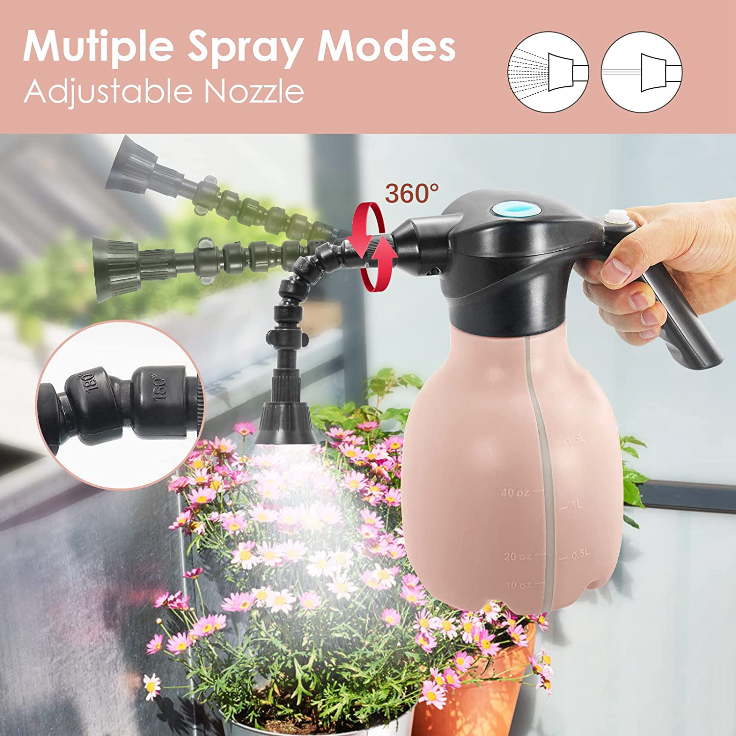 Outdoor Indoor Handheld Electric Garden Plastic Watering Can Fogging Machine Wireless Electric Mister Atomizer Spray For Plants