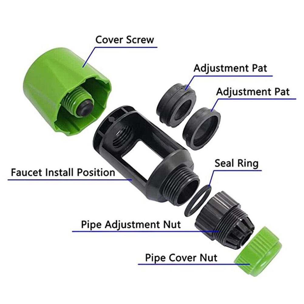 1 Set Tap Hose Connector Stable Practical Plastic Good Sealing Garden Hose Pipe Water Tap Universal Faucet Adapter for Home