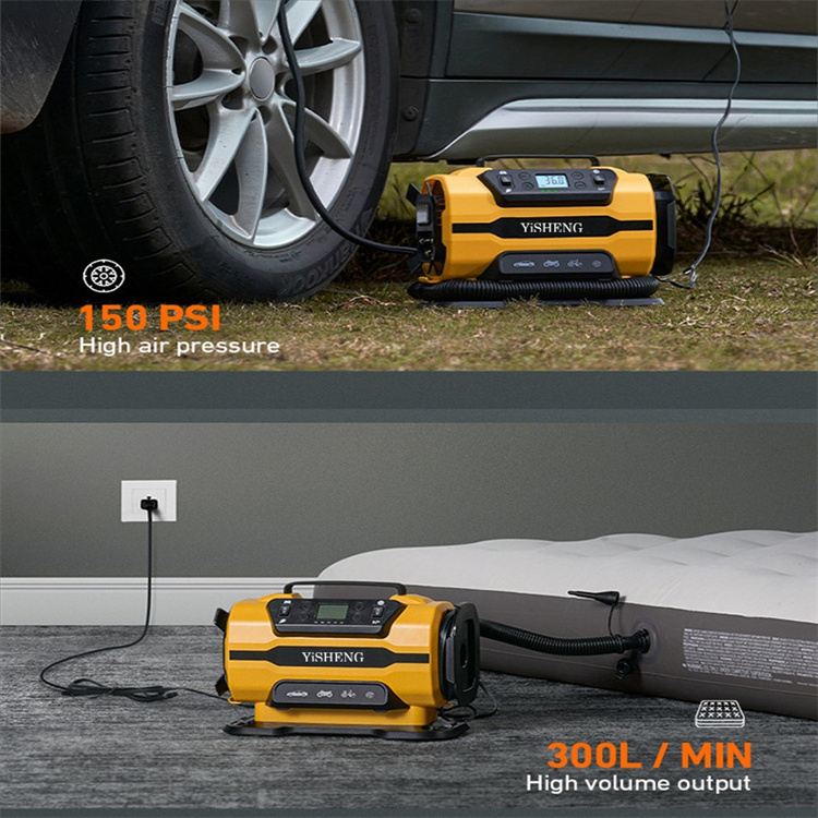 New Design Dual Power AC/DC Air Pump Digital pre-set automobile play pump car Tire inflator