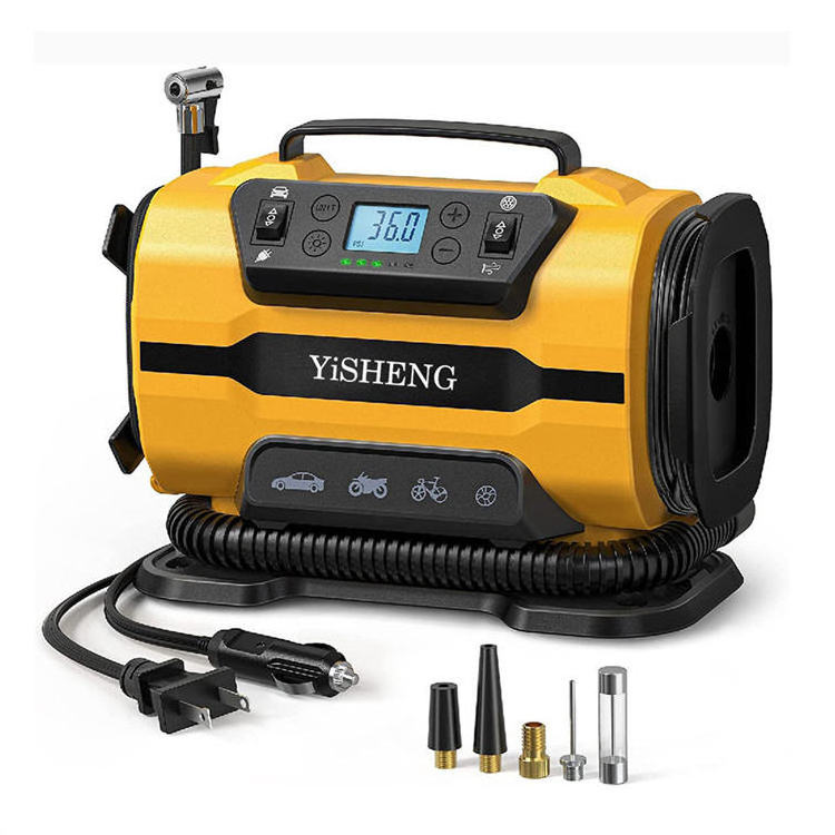 New Style 150psi 12v High Power Tire Pressure Monitor Cordless Small Portable Air Compressor For Car Tires