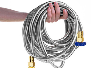 Heavy Duty 201 304 Metal Case Water Hose Pip 50ft 100ft Lead Free Brass 3/4 NPT Fitting Flexible Stainless Steel Garden Hose