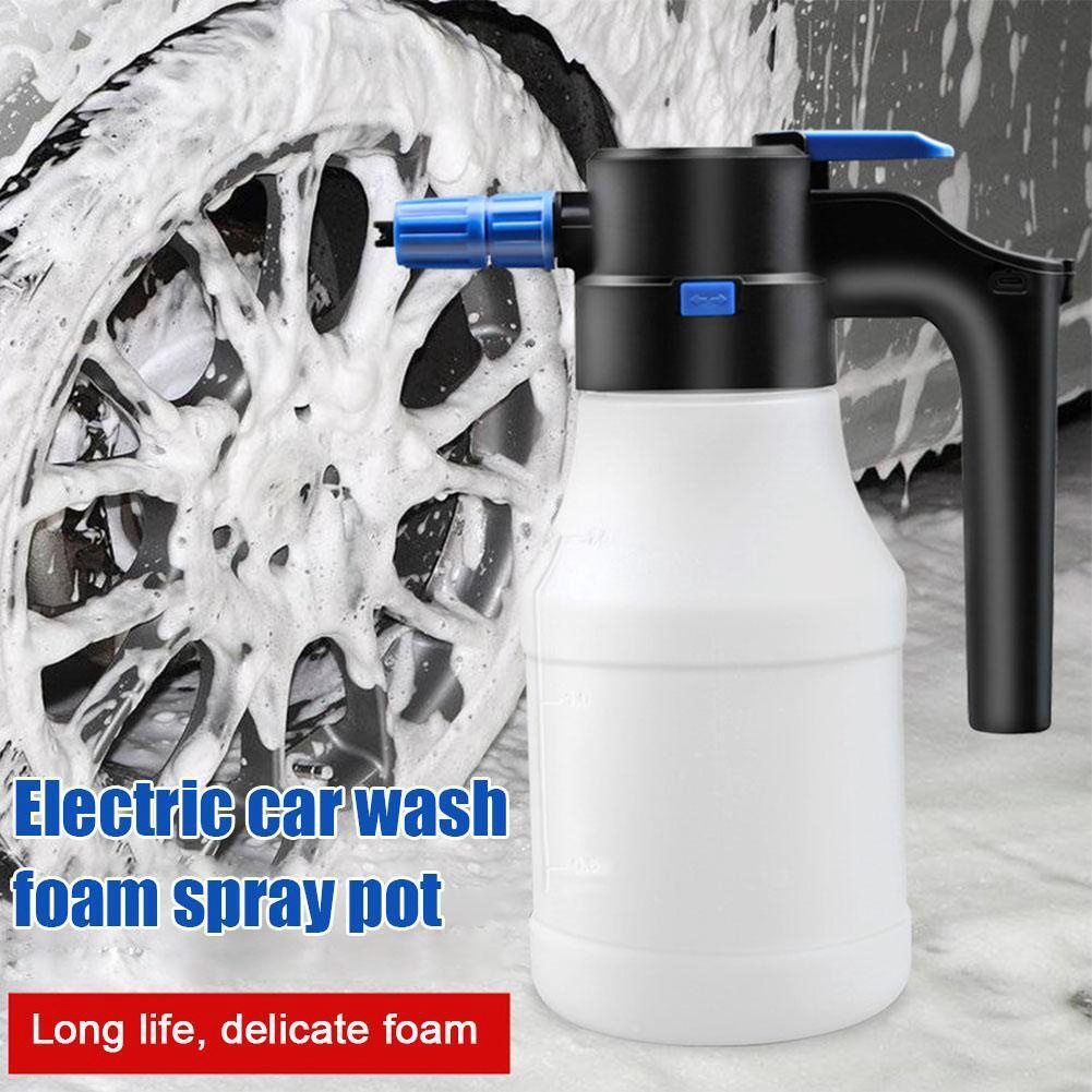 1.5L Electric Car Foam Sprayer Cannon for Car Wash with USB Rechargeable Cordless Pump Foam Sprayer for Watering Garden Plants