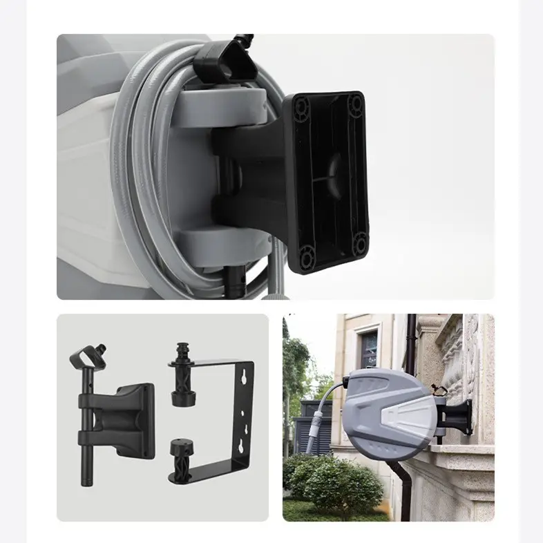 15M Wall Mounted Garden Hose Reel With Auto Lock and Slow Retractable Garden Watering Automatic Rewind Water Hose Reel