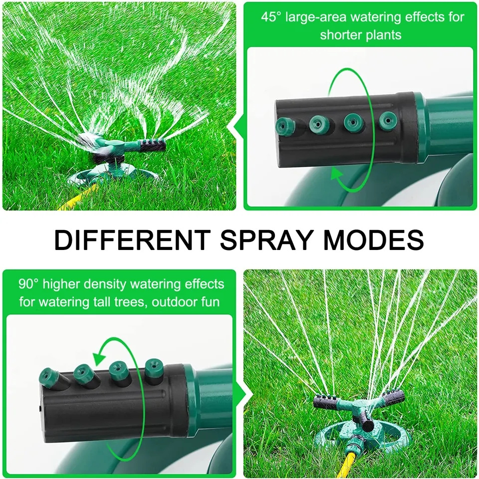 Lawn Sprinkler Automatic 3 Arm 360 Degree Rotating Irrigation Sprinkler System for Watering Your Lawn Plants Flowers