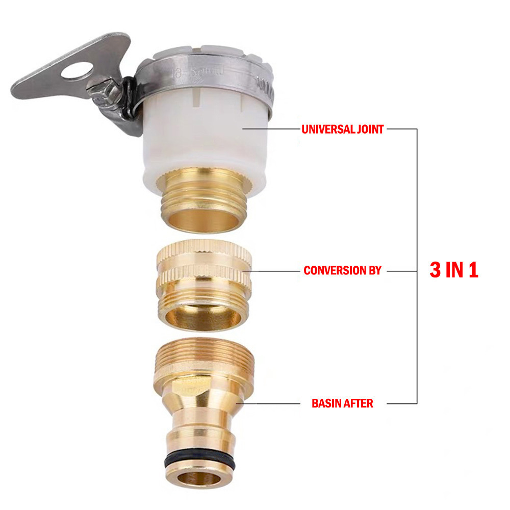 15-23mm Faucet Universal Adapter Hose Tap Kitchen Adapters Mixer Tap Connectors Pipe Fitting Garden Watering Tools