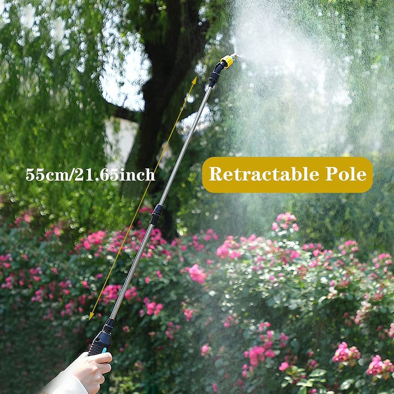 High Quality Plastic Micro Usb C Port 2hours Telescopic Rod 3m Hose Pump Garden Pressure Electric Sprayer