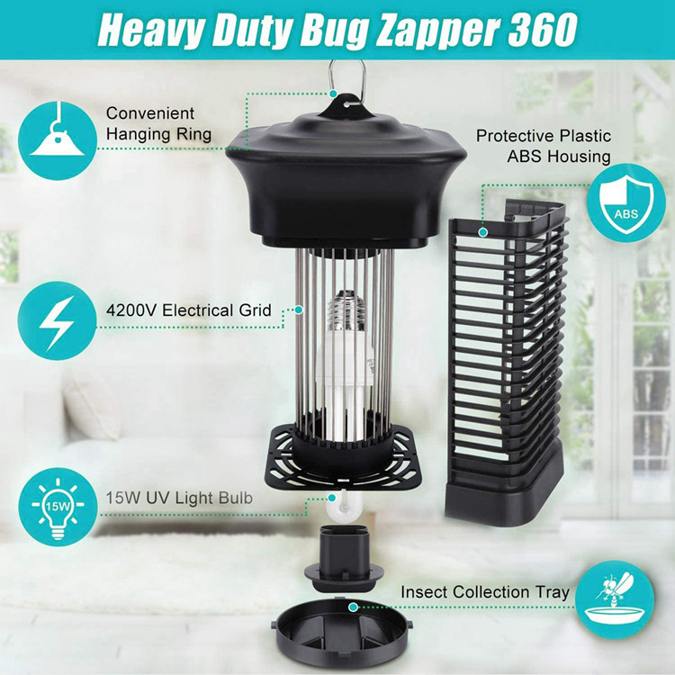 20W indoor and outdoor electric shock mosquito killer light wave luring mosquito killer household mosquito killer lamp