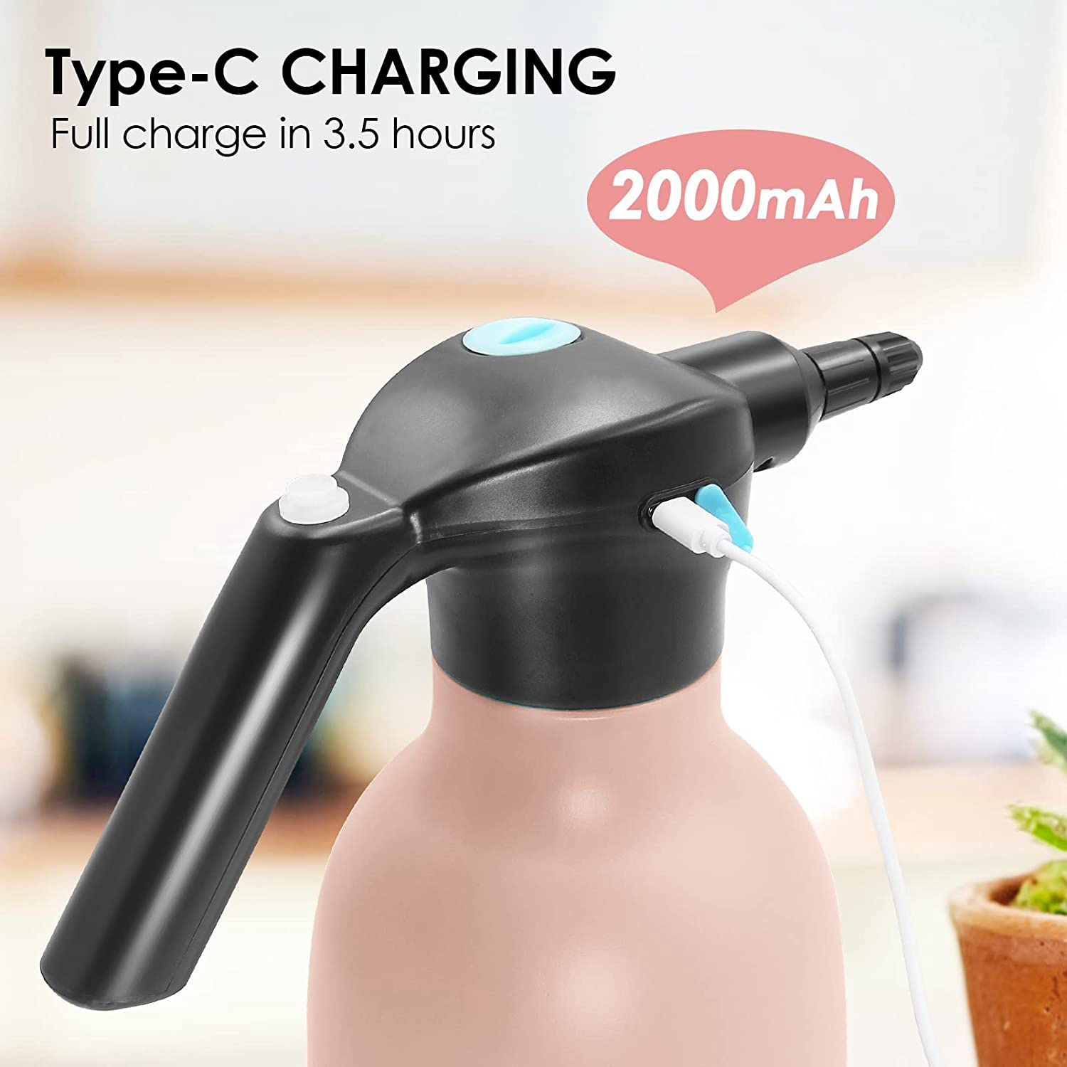 Outdoor Indoor Handheld Electric Garden Plastic Watering Can Fogging Machine Wireless Electric Mister Atomizer Spray For Plants