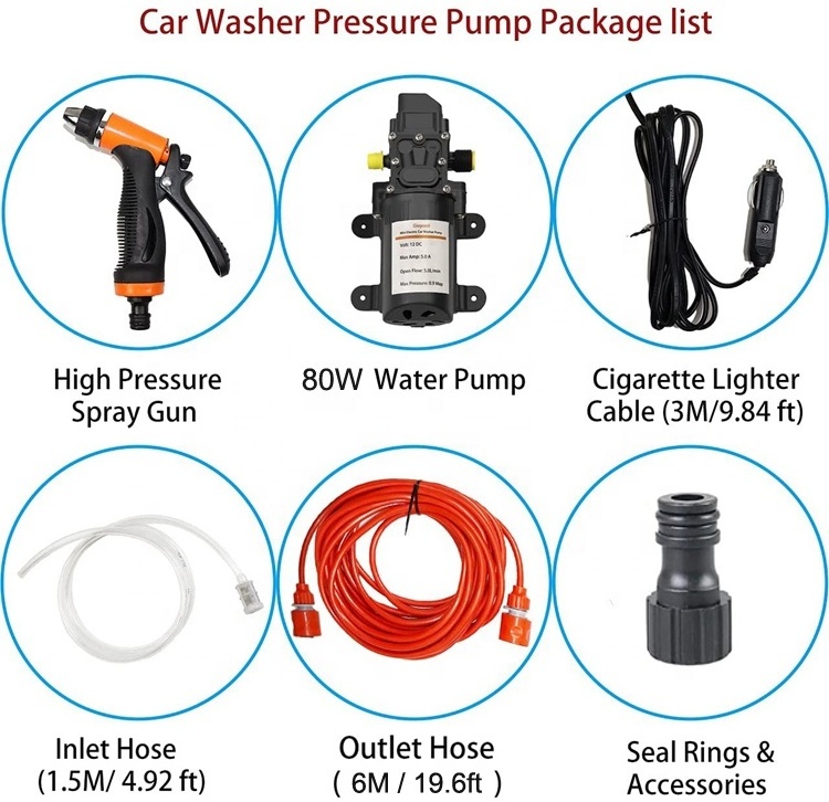 Portable High Pressure 12V Cordless Electric Car Washing Machine Cleaner Self-Priming Water Pump Car Washer