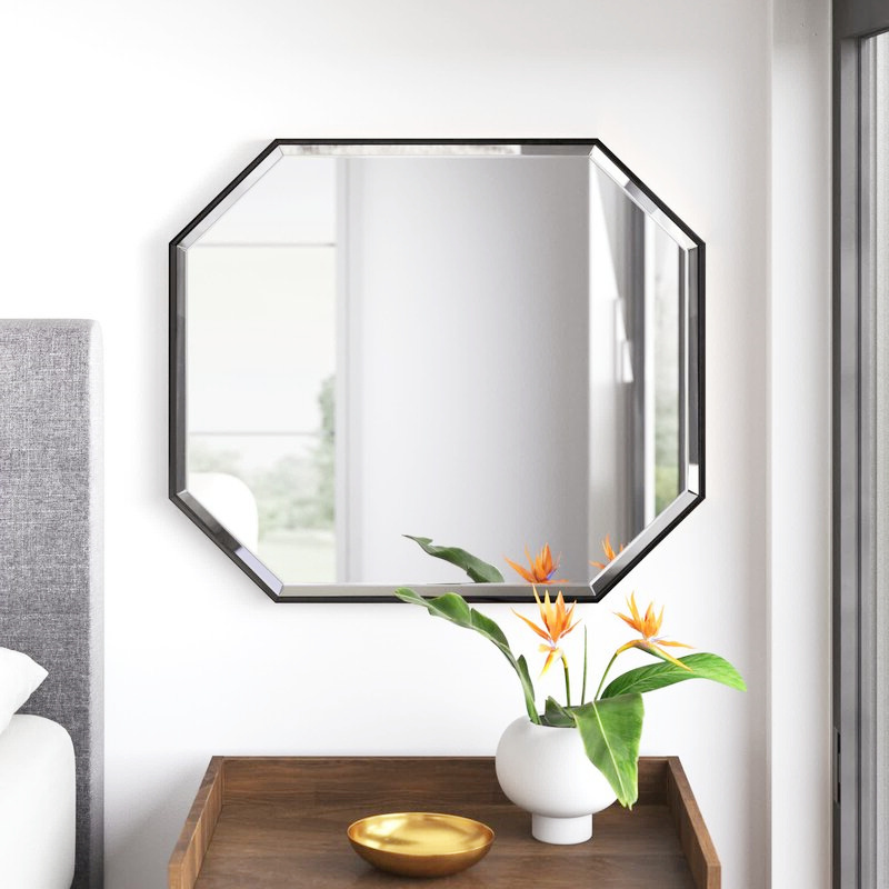 Elegant Hexagon Decorative Wall Mirrors Stick on Wall Mirror Wall Mounted Mirror