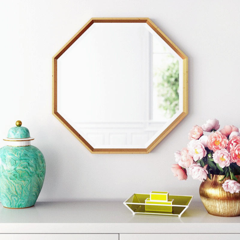 Elegant Hexagon Decorative Wall Mirrors Stick on Wall Mirror Wall Mounted Mirror