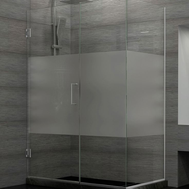 Half frosted shower glass door bathroom contemporary glass door etched tempered glass enclosure