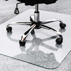 Tempered glass 36x36inch hard wear resistant surface heavy duty chair mat