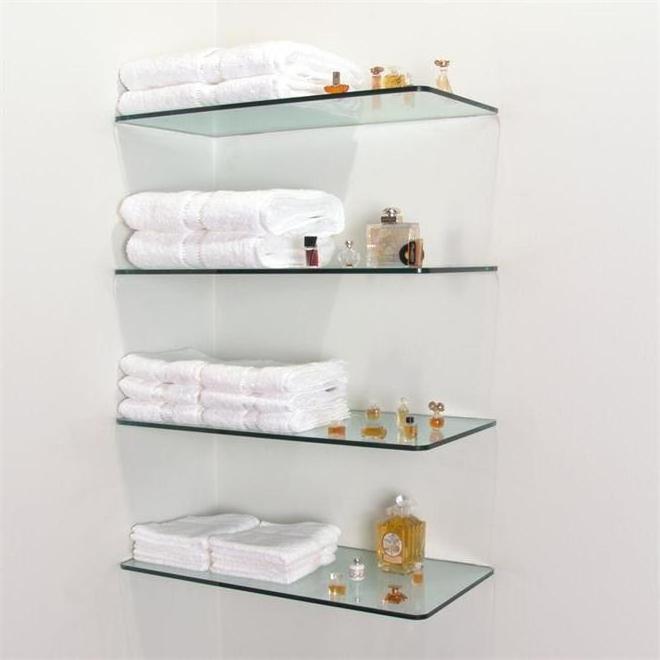 Wall mounted glass shelf  tempered glass shelves for bathroom/ living room