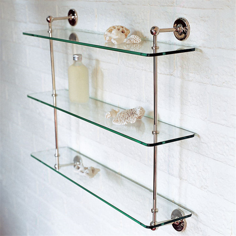 Glass Wall Shelf Unit/Free Standing Glass Shelf Unit