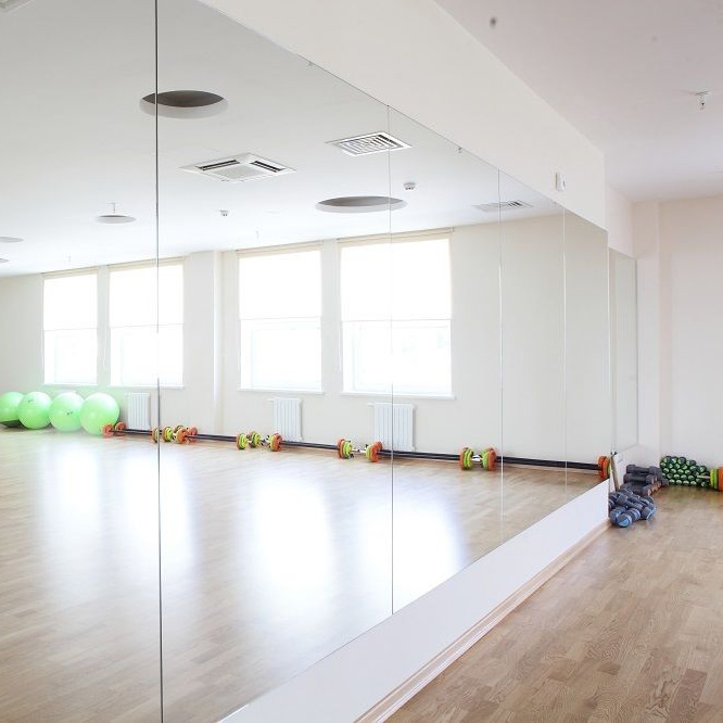 Gym full wall silver unbreaken mirror dance mirror glass sheet for Yogo studio and hallway