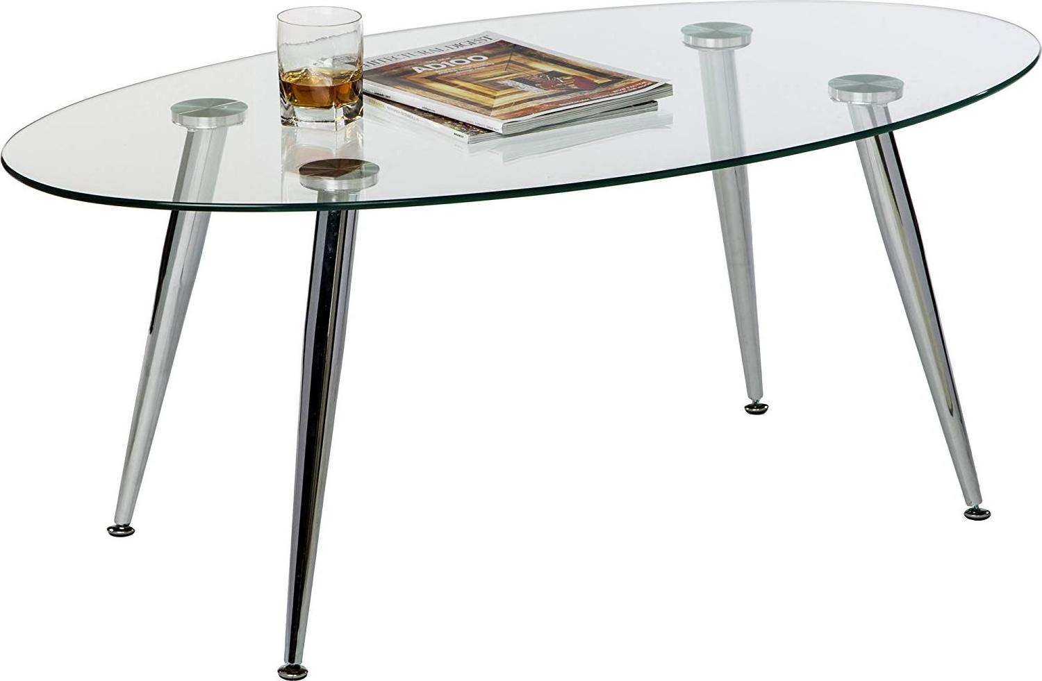 High-end Coffee Table Furniture Clear Oval Tempered Glass Table Top With Flat Polished Edge Modern Simplicity Style