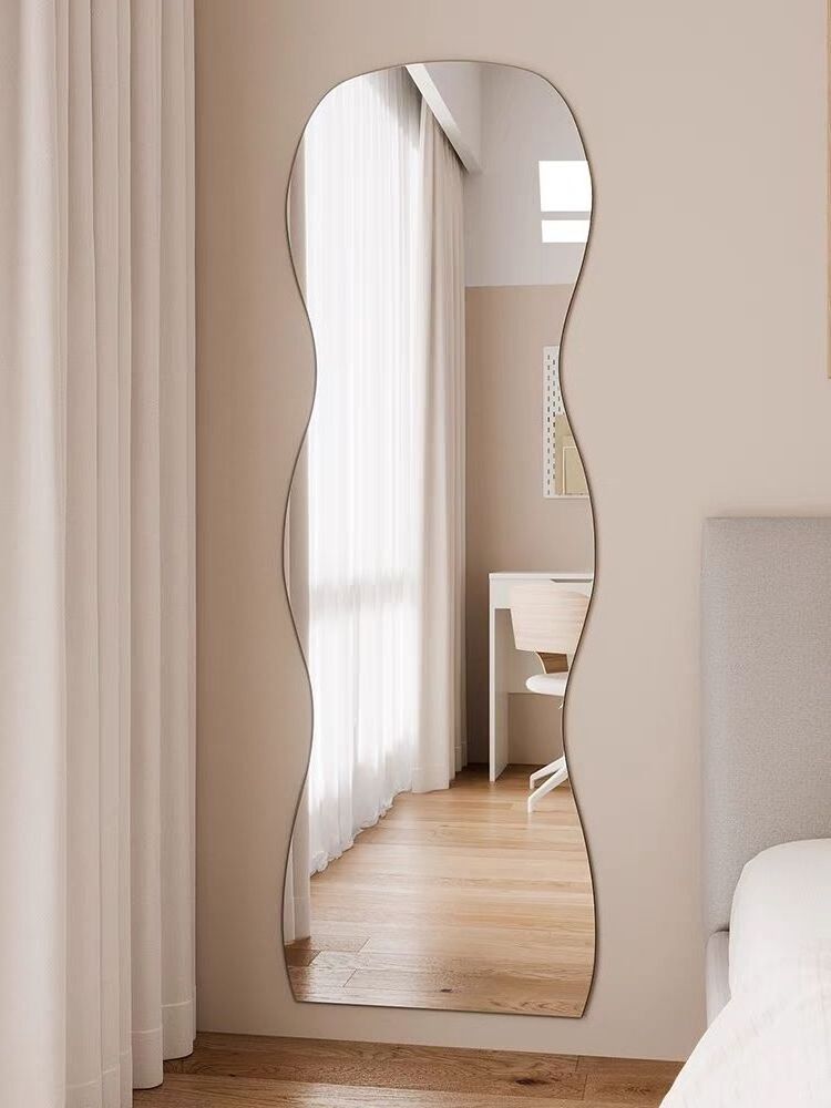 Custom Full Length Wall Mirror Long Floor Asymmetric Tall Bedroom Full Body Frameless Wall Irregular Mirror