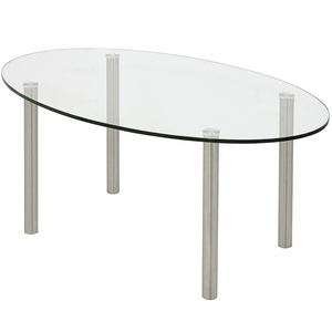 High-end Coffee Table Furniture Clear Oval Tempered Glass Table Top With Flat Polished Edge Modern Simplicity Style