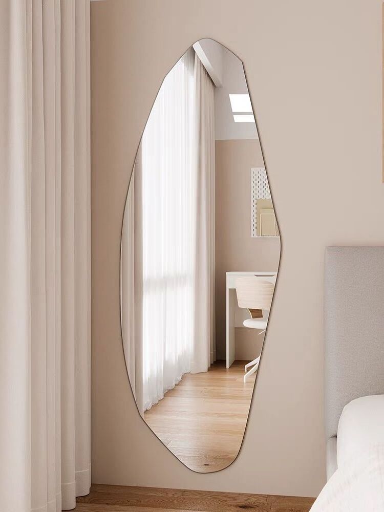 Custom Full Length Wall Mirror Long Floor Asymmetric Tall Bedroom Full Body Frameless Wall Irregular Mirror