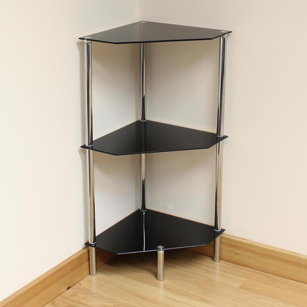 Glass Corner Table /Glass Corner Shelving Unit