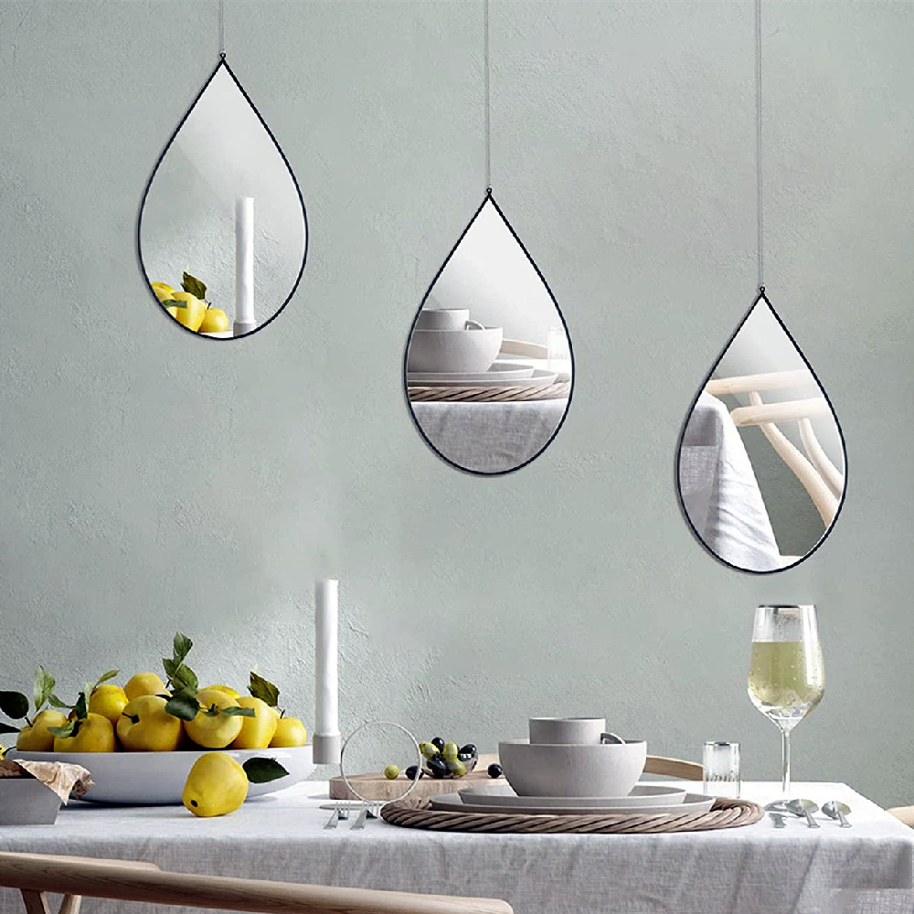 Unique Teardrop Design decorative wall mirrors metal frame frame mirror Home decor Hanging Chain Mirror