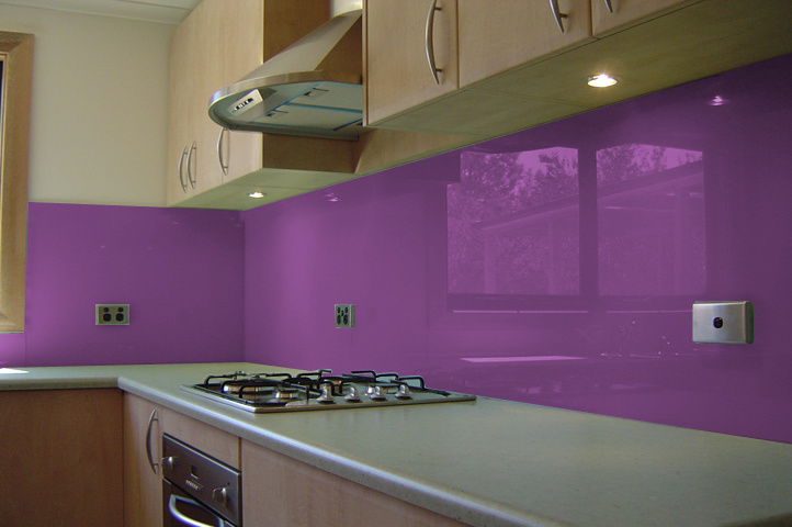 Kitchen Trend: The Glass Sheet Backsplash  -- Tempered glass kitchen wall panel