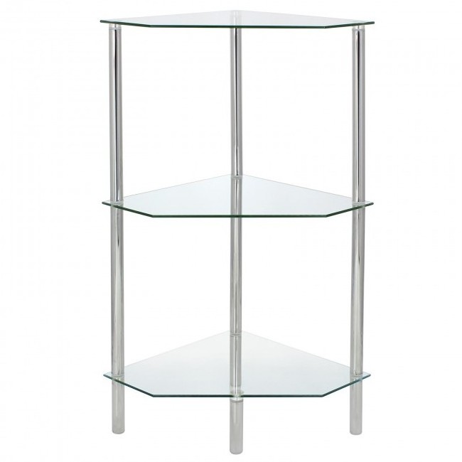 Glass Corner Table /Glass Corner Shelving Unit