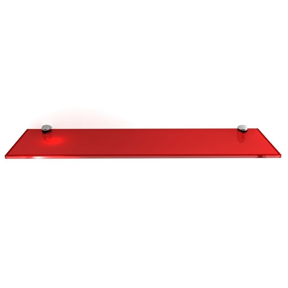 Rectangle red floating glass wall mounted shelf wire closet shelf divider tempered glass corner shelf