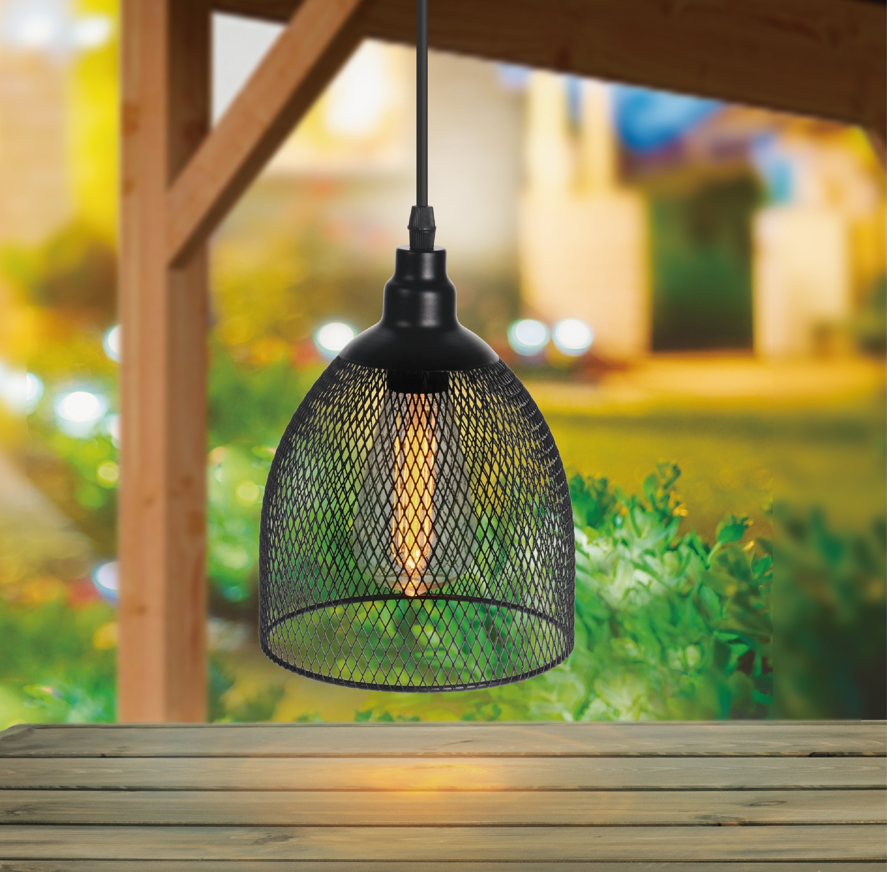 Newish IP65 hanging metal edison bulb outdoor light timer function garden patio lighting