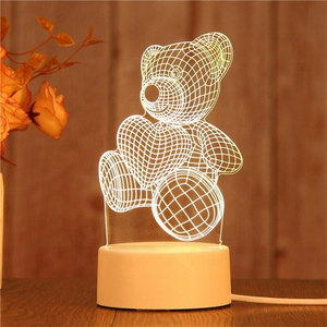 Newish DIY Custom Photo Creative 3D Illusion anime Lamparas Children Room Acrylic Table Desk Base USB LED Christmas Night Light