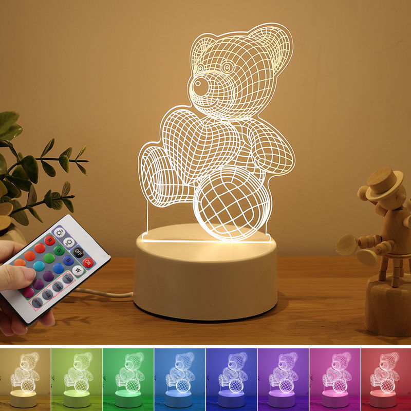 Newish DIY Custom Photo Creative 3D Illusion anime Lamparas Children Room Acrylic Table Desk Base USB LED Christmas Night Light