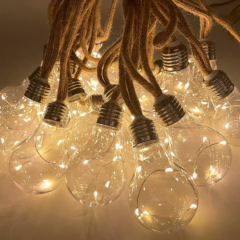 Kanlong  LED Bulb Outdoor Garden Hemp Rope Retro LED Christmas Lights Holiday Decoration String Lights