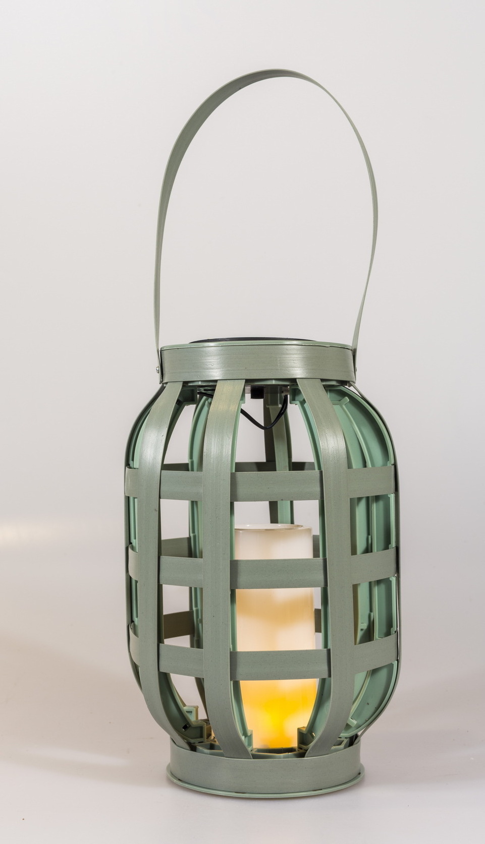 Kanlong White Green Outdoor Waterproof Plastic Rattan Cylindrical Garden Yard LED Solar LED Hanging Decorative Lanterns