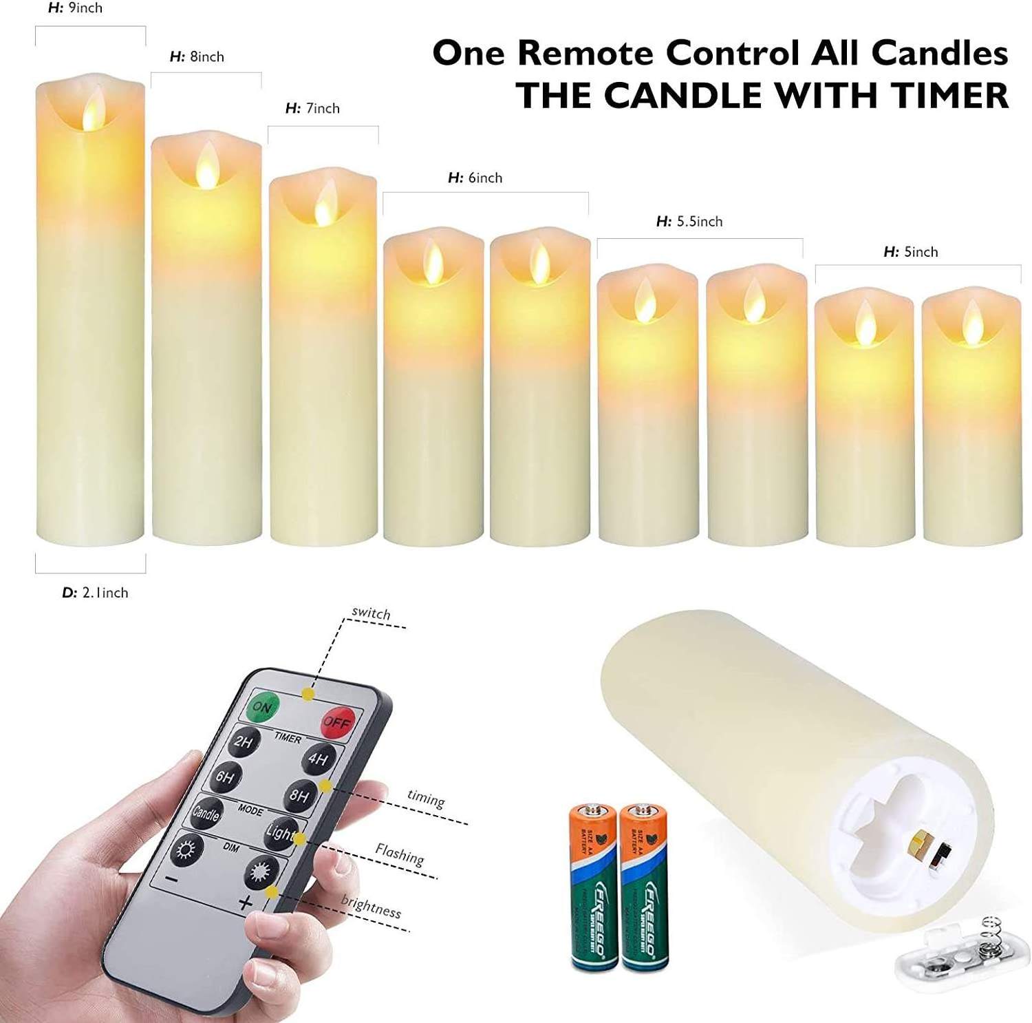 Newish 3D flameless battery operated led candles remote control pillar waved real paraffin wax led candle light for decoration