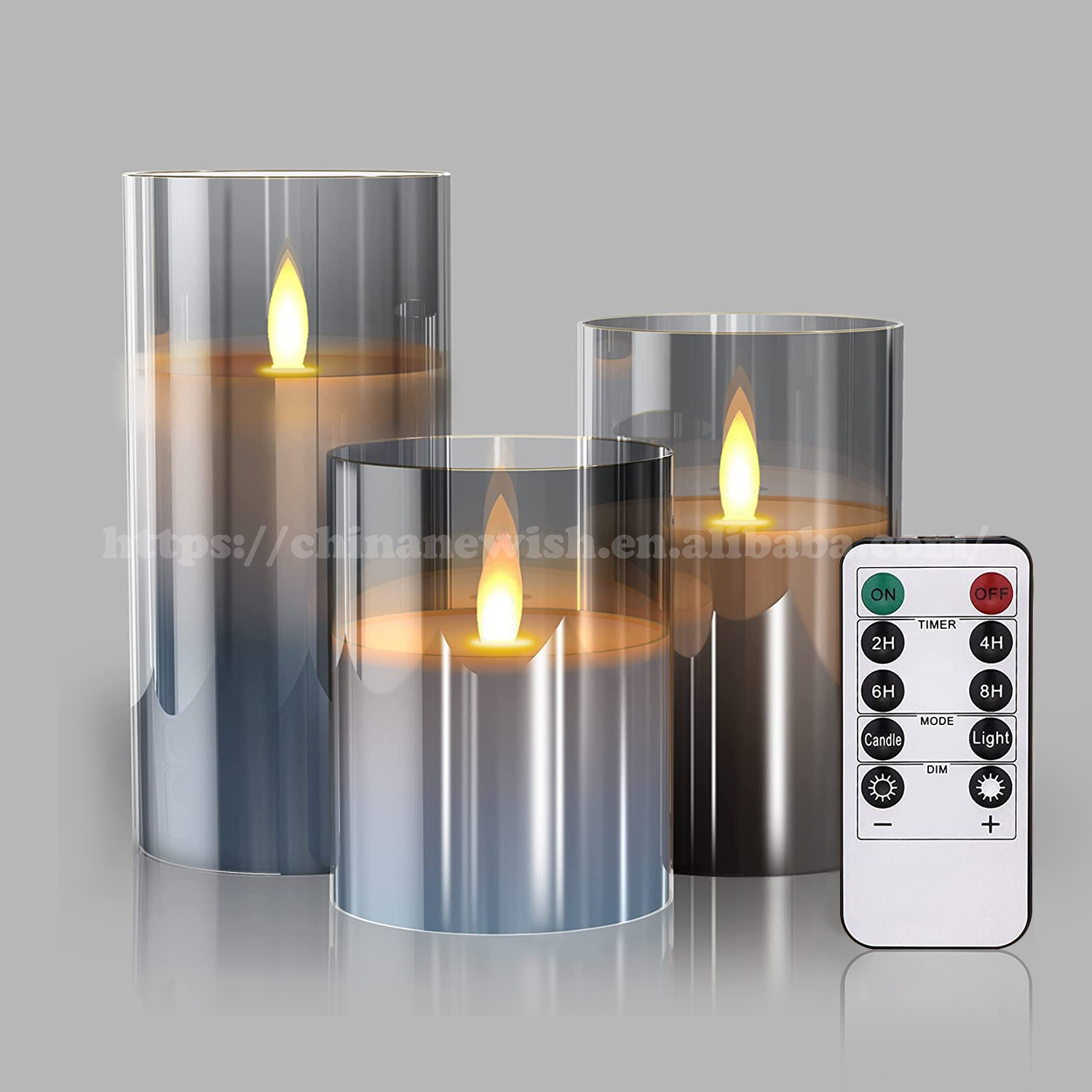 Newish Home Decoration Timer Real Wax Led Candle Battery Operated Glass Flickering Flameless Candles with Remote For Party