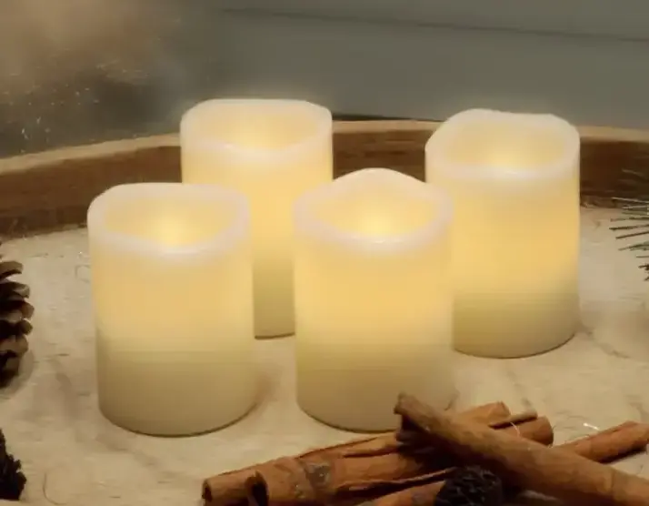 Kanlong S/4 real wax led candle timer function battery operated small led flickering wax candle